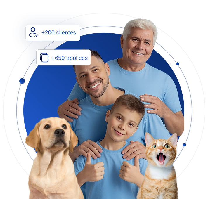 Família protegida com seguros